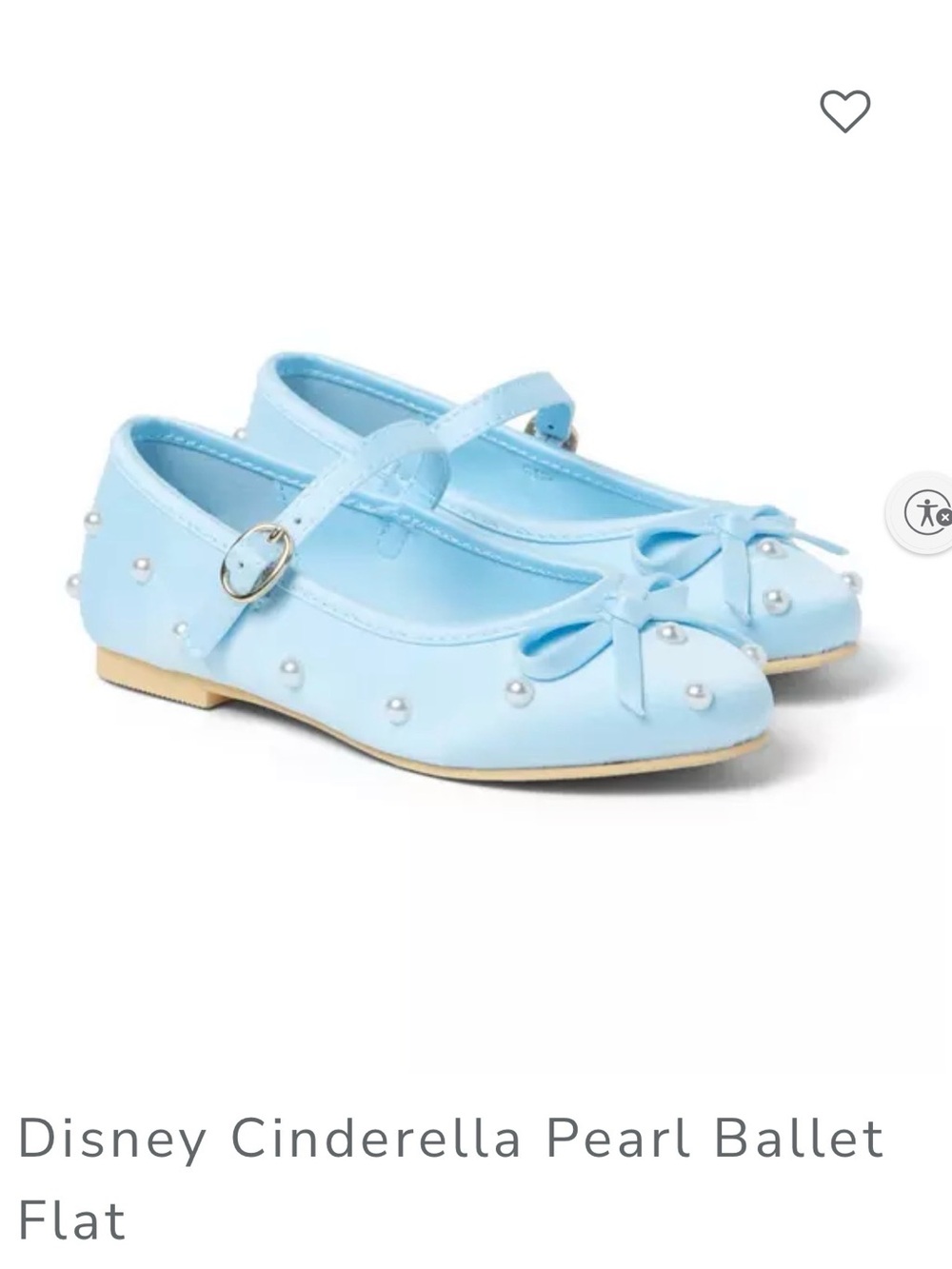 Disney x Janie and Jack Light Blue Cinderella Pearl Mary Jane Ballet Flats